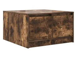 Mesa De Centro* Mesa de centro | Mesa de apoio com gavetas 70.5x70x40 cm carvalho fumado Castanho