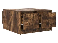 Mesa De Centro* Mesa de centro | Mesa de apoio com gavetas 70.5x70x40 cm carvalho fumado Castanho