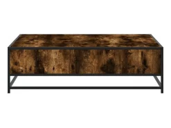 Mesa De Centro* Mesa de centro | Mesa de apoio derivados de madeira e metal carvalho fumado Castanho