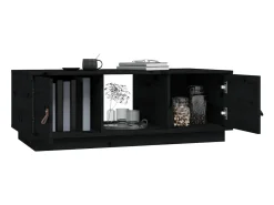 Mesa De Centro| Mesa de centro | Mesa de apoio 100x50x35 cm madeira de pinho maciça Preto