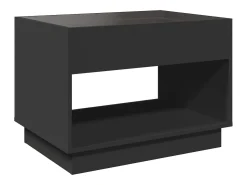 Mesa De Centro| Mesa de centro | Mesa de apoio luzes LED Infinity 70x50x50 cm Preto