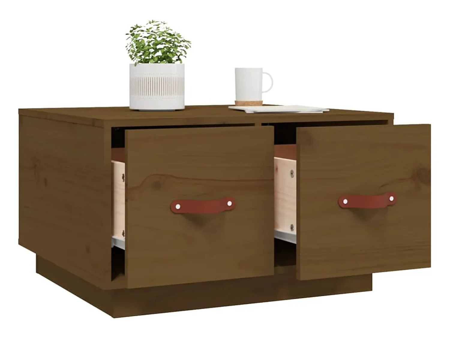 Mesa de centro | Mesa de apoio 60x53x35 cm pinho maciço mel^ Mesa De Centro