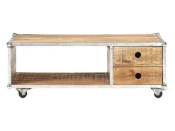 Discount Mesa de centro | Mesa de apoio | Mesa de café 89x59x33 cm madeira de mangueira áspera maciça Castanho