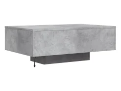 Mesa de centro | Mesa de apoio | Mesa de café com luzes LED 85x55x31 cm cimento^ Mesa De Centro