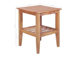 Mesa De Centro* Mesa de centro | Mesa de apoio quadrada 40x40x50 cm teca maciça Castanho