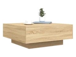 Sale Mesa de centro | Mesa de apoio | Mesa de café com luzes LED 80x80x31 cm carvalho sonoma Castanho