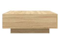 Sale Mesa de centro | Mesa de apoio | Mesa de café com luzes LED 80x80x31 cm carvalho sonoma Castanho