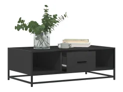 Mesa De Centro* Mesa de centro | Mesa de apoio 100x57x35 cm derivados de madeira/metal Preto