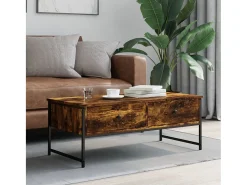 Mesa De Centro| Mesa de centro | Mesa de apoio 101x49x39.5 cm derivados madeira carvalho fumado Castanho