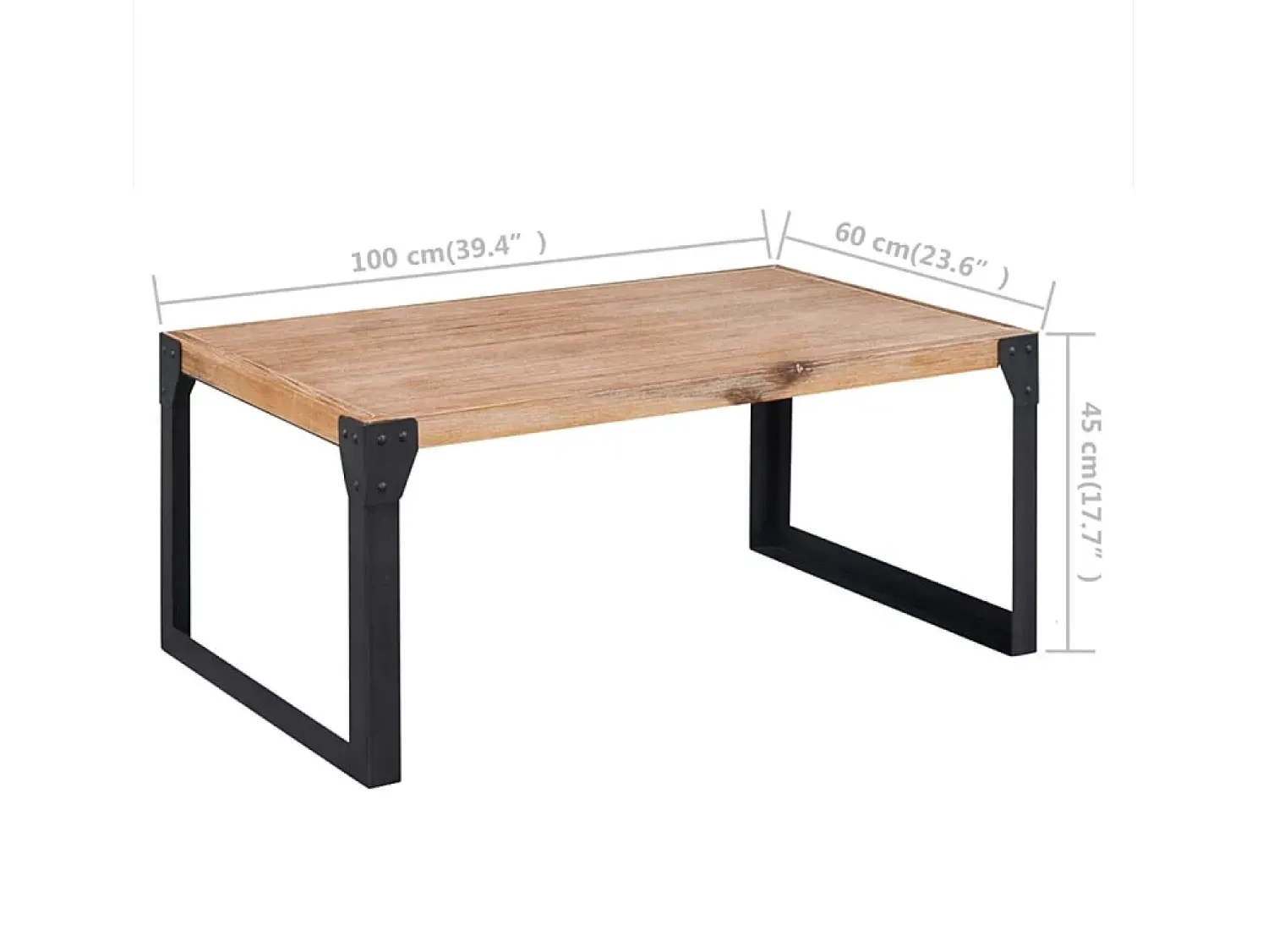 Discount Mesa de centro | Mesa de apoio em madeira de acácia maciça 100x60x45 cm Castanho