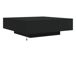 Mesa De Centro* Mesa de centro | Mesa de apoio com luzes LED 100x100x31 cm Preto