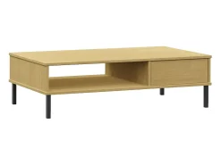 Best Mesa de centro | Mesa de apoio c/ pernas de metal pinho maciço OSLO Castanho