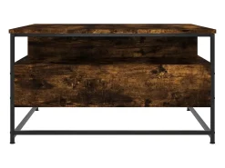 Mesa De Centro| Mesa de centro | Mesa de apoio 80x80x45 cm derivados de madeira carvalho fumado Castanho