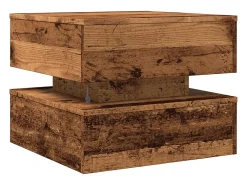 Sale Mesa de centro | Mesa de apoio com luzes LED 50x50x40 cm madeira velha Castanho