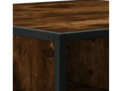 Mesa De Centro* Mesa de centro | Mesa de apoio 80x80x30 cm deriv. madeira/metal carvalho fumado Castanho