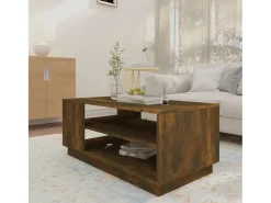 Mesa De Centro| Mesa de centro | Mesa de apoio 102x55x43 cm derivados madeira carvalho fumado Castanho