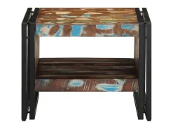 Mesa De Centro* Mesa de centro | Mesa de apoio 50x50x38 cm madeira maciça recuperada Multicor