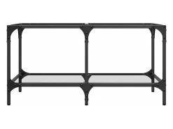 Mesa De Centro| Mesa de centro | Mesa de apoio c/ topo em vidro 78.5x40x40 cm aço Transparente