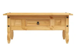 Mesa De Centro* Mesa de centro | Mesa de apoio Corona Range em pinho mexicano 100x55x44 cm Castanho