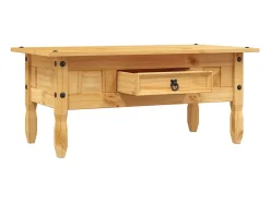 Mesa De Centro* Mesa de centro | Mesa de apoio Corona Range em pinho mexicano 100x55x44 cm Castanho