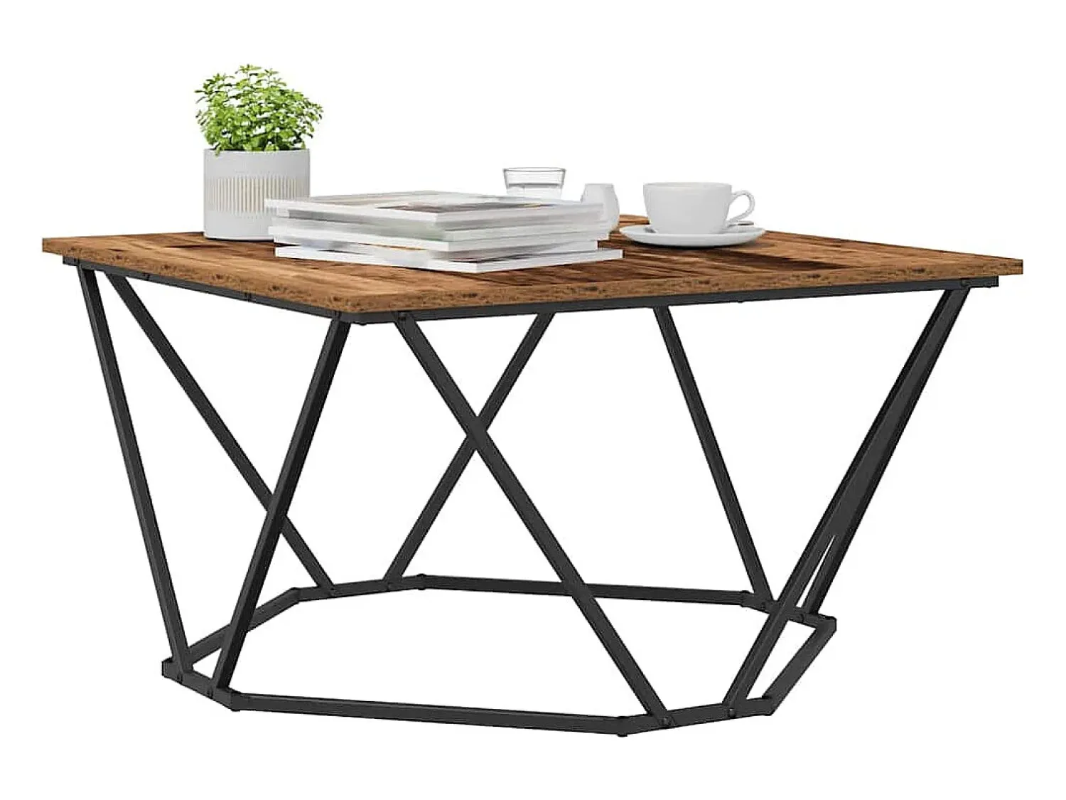 Mesa De Centro| Mesa de centro | Mesa de apoio Madeira antiga 80x80x45 cm Castanho
