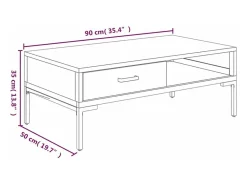 Mesa de centro | Mesa de apoio 90x50x35 cm pinho maciço^ Mesa De Centro