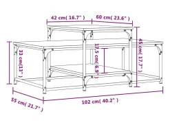 Mesa de centro | Mesa de apoio 102x60x45cm derivados de madeira carvalho sonoma^ Mesa De Centro