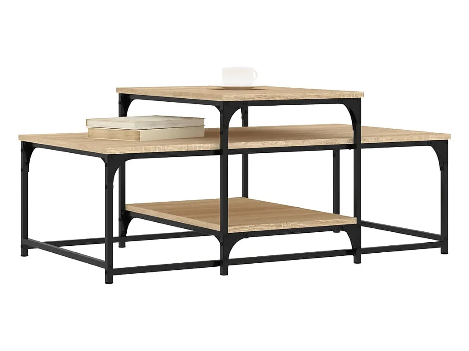 Mesa de centro | Mesa de apoio 102x60x45cm derivados de madeira carvalho sonoma^ Mesa De Centro