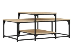 Mesa de centro | Mesa de apoio 102x60x45cm derivados de madeira carvalho sonoma^ Mesa De Centro