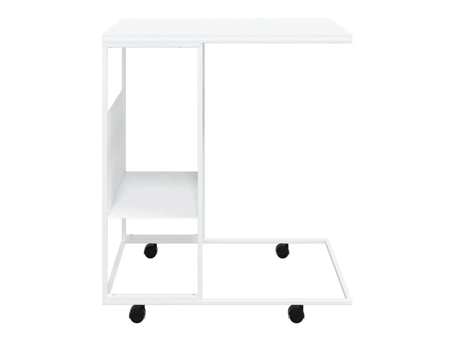 Mesa De Centro* Mesa de centro | Mesa de apoio c/ rodas 55x36x63.5cm derivados de madeira Branco
