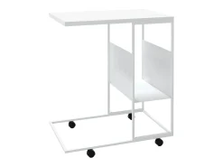 Mesa De Centro* Mesa de centro | Mesa de apoio c/ rodas 55x36x63.5cm derivados de madeira Branco