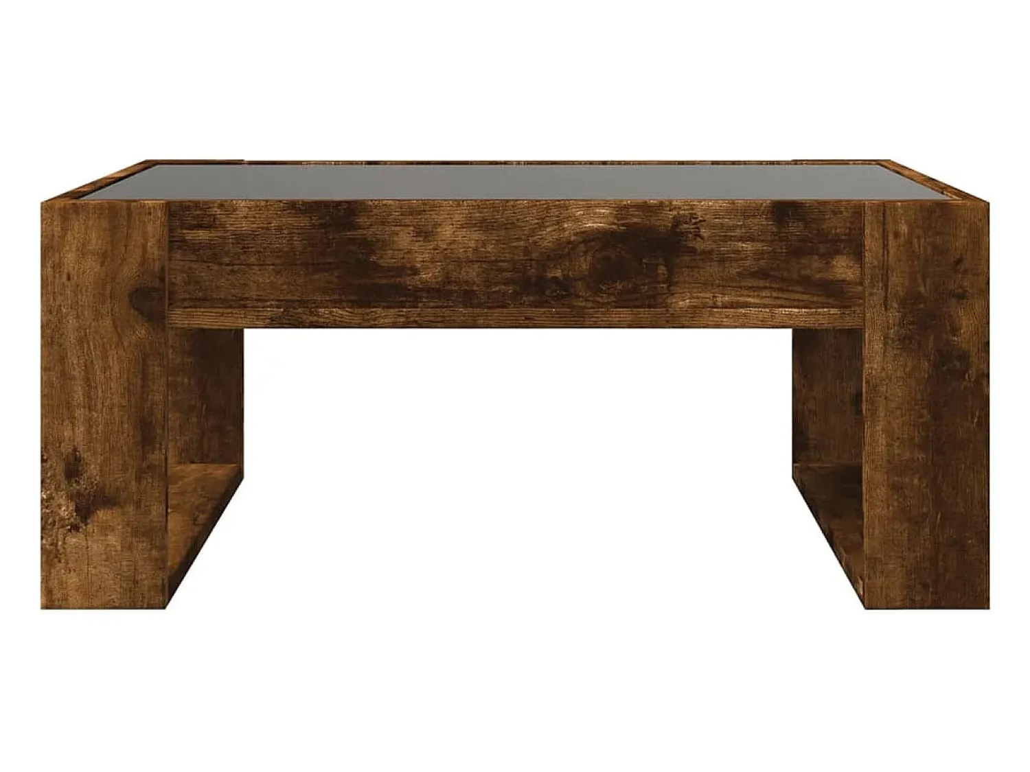 Best Mesa de centro | Mesa de apoio luzes LED Infinity 70x53x30 cm carvalho fumado Castanho