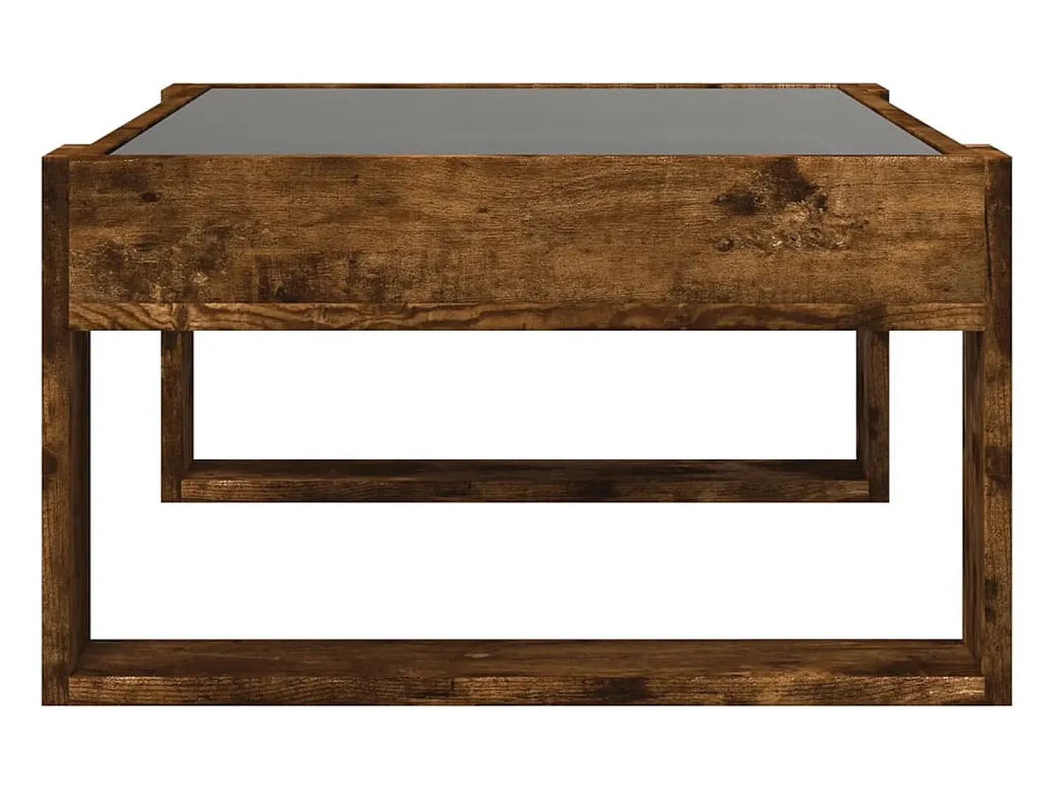 Best Mesa de centro | Mesa de apoio luzes LED Infinity 70x53x30 cm carvalho fumado Castanho