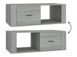 Mesa De Centro| Mesa de centro | Mesa de apoio 100x50.5x35 cm derivados de madeira cinza sonoma Cinzento
