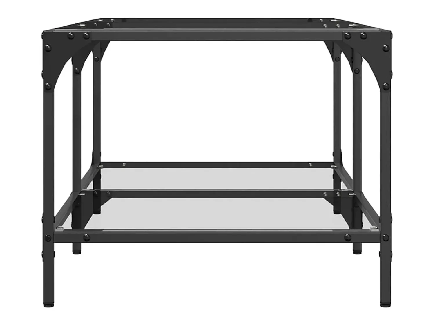 Mesa De Centro| Mesa de centro | Mesa de apoio c/ topo em vidro 98.5x50x40 cm aço Transparente