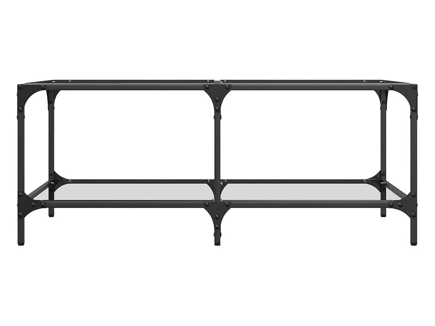Mesa De Centro| Mesa de centro | Mesa de apoio c/ topo em vidro 98.5x50x40 cm aço Transparente