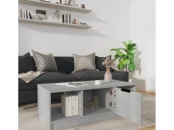 Online Mesa de centro | Mesa de apoio 102x50x36 madeira processada cinza cimento Cinzento