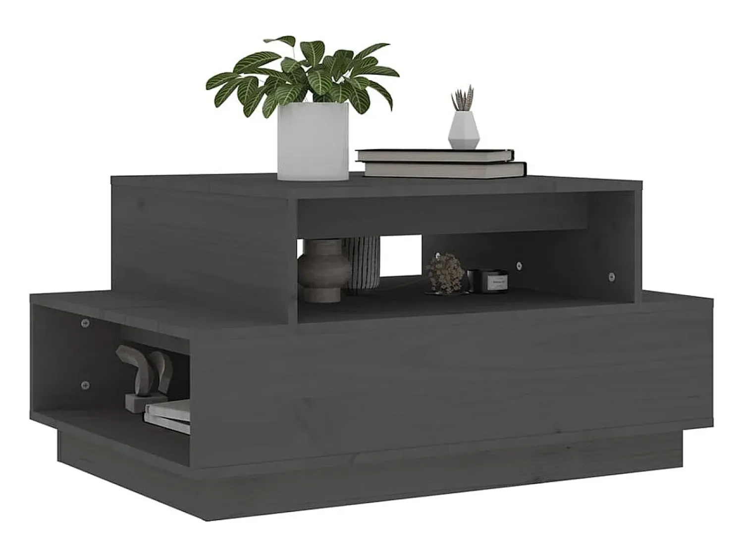 Mesa de centro | Mesa de apoio 80x55x40.5 cm madeira de pinho maciça^ Mesa De Centro