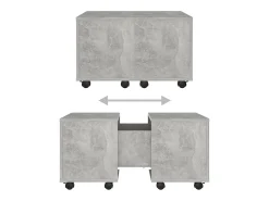 New Mesa de centro | Mesa de apoio 60x60x38cm derivados de madeira cimento Cinzento