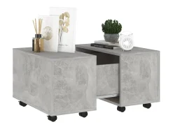 New Mesa de centro | Mesa de apoio 60x60x38cm derivados de madeira cimento Cinzento