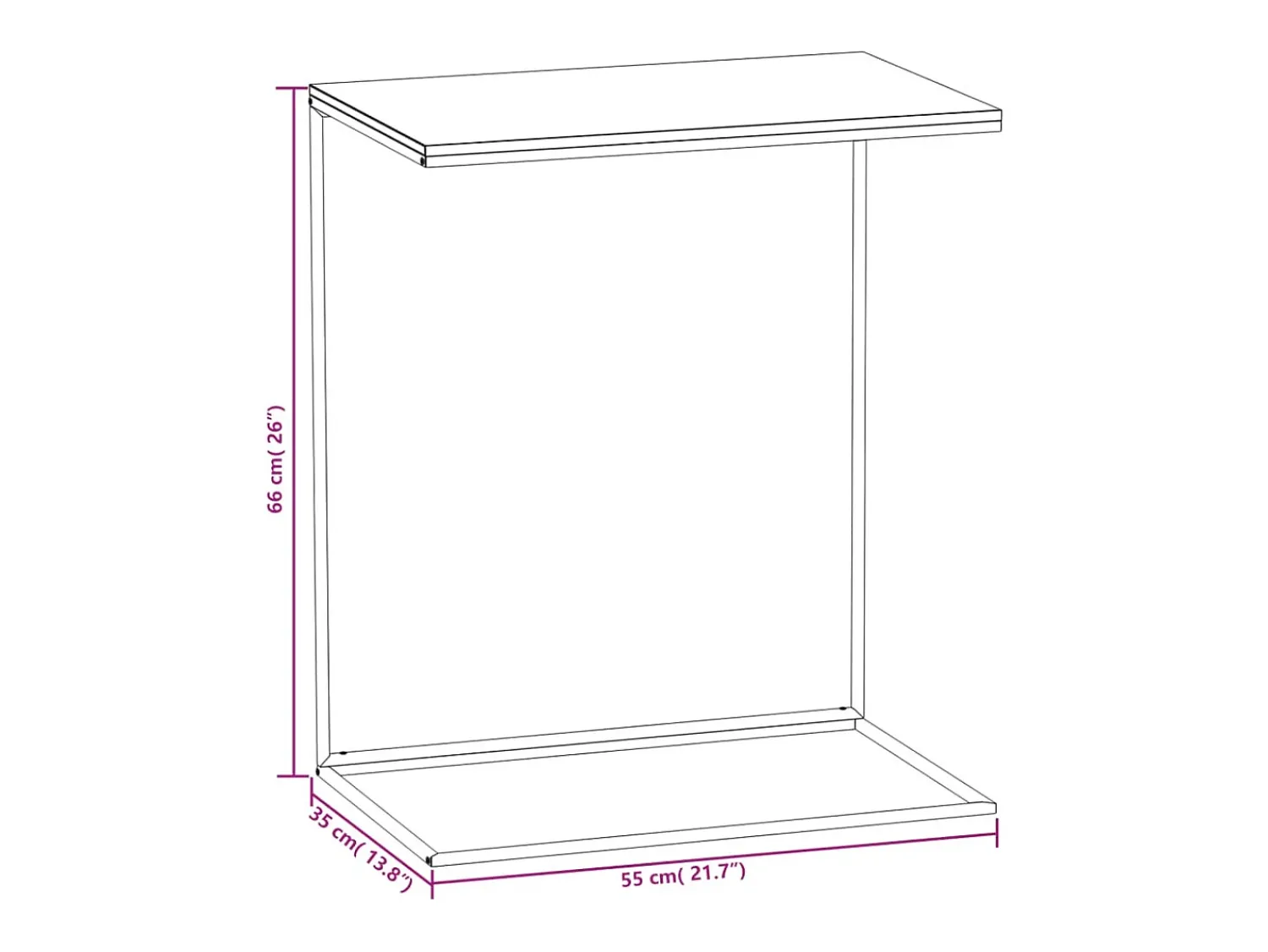 Discount Mesa de centro | Mesa de apoio 55x35x66 cm derivados de madeira Preto
