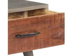Hot Mesa de centro | Mesa de apoio 100x60x40 cm mangueira maciça áspera Cinzento
