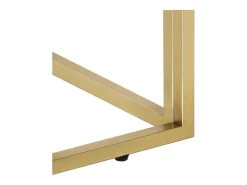 Mesa de centro | Mesa de apoio aço inoxidável e vidro temperado dourado^ Mesa De Centro
