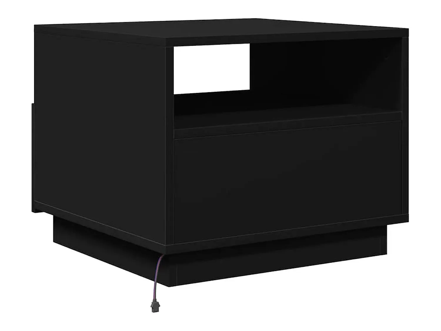 Discount Mesa de centro | Mesa de apoio com luzes LED 50x49x40 cm Preto