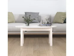 Mesa De Centro| Mesa de centro | Mesa de apoio 80x40x35 cm madeira de pinho maciça Branco