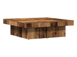 Discount Mesa de centro | Mesa de apoio 90x90x28 cm derivados de madeira madeira velha Castanho