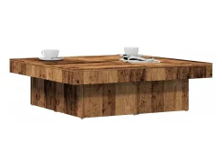 Discount Mesa de centro | Mesa de apoio 90x90x28 cm derivados de madeira madeira velha Castanho