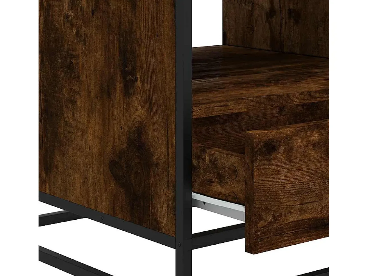 Mesa de centro | Mesa de apoio 100x50x45cm deriv. madeira/metal carvalho fumado^ Mesa De Centro
