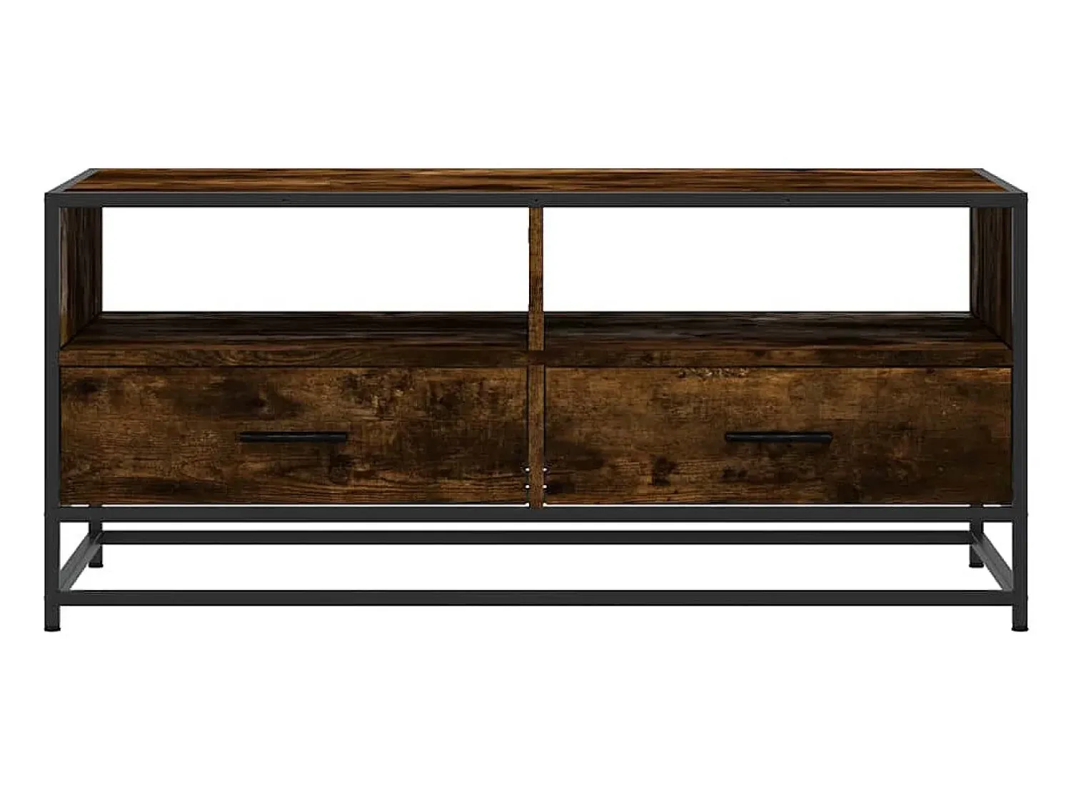 Mesa de centro | Mesa de apoio 100x50x45cm deriv. madeira/metal carvalho fumado^ Mesa De Centro