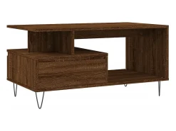 Mesa de centro | Mesa de apoio 90x49x45 cm derivados de madeira carvalho Castanho